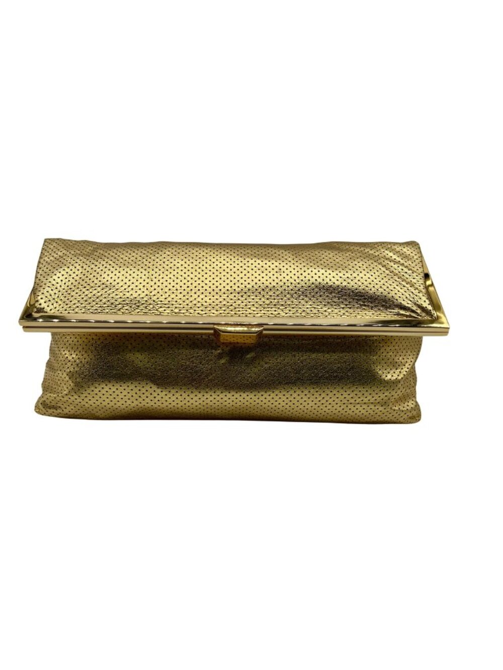 Goldenbleu Gold Metallic Leather Clutch
